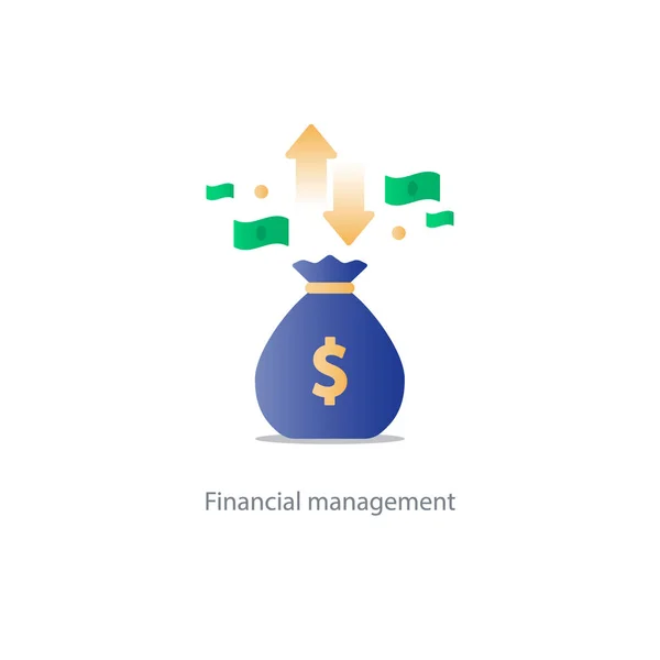 Finanze e gestione degli investimenti, pianificazione di bilancio, interessi composti, entrate — Vettoriale Stock