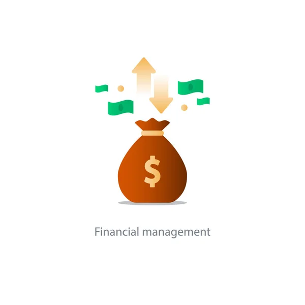 Financiën en investment management, budgettaire planning, samengestelde rente, inkomsten — Stockvector