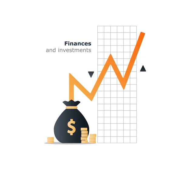 Indexfonds-Investitionskonzept, Haushaltsausgaben, Wirtschaftswachstum — Stockvektor