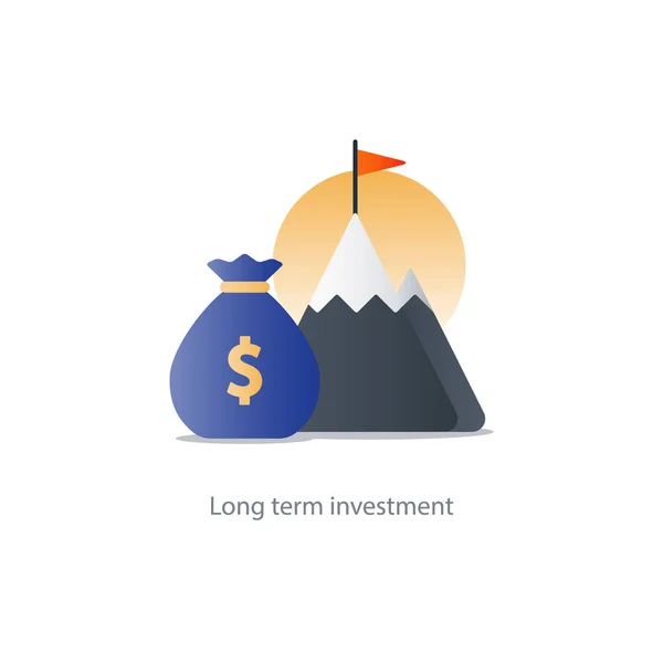 Finances et gestion des investissements, planification budgétaire, intérêts composés, revenus — Image vectorielle