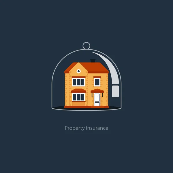 Reestate coverage icon, protection system, security, house insurance — стоковый вектор