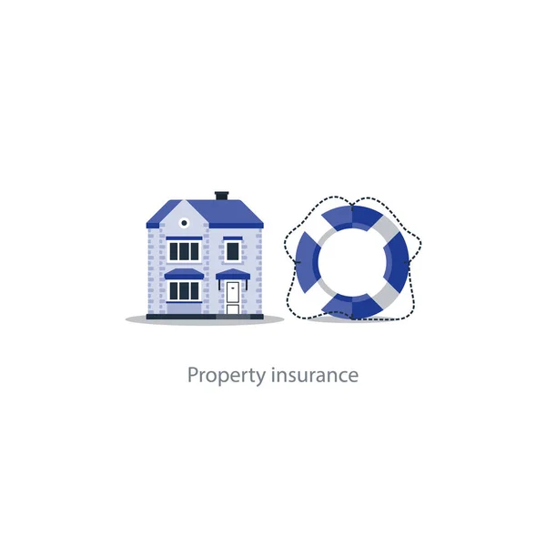 Reestate coverage icon, protection system, security, house insurance — стоковый вектор