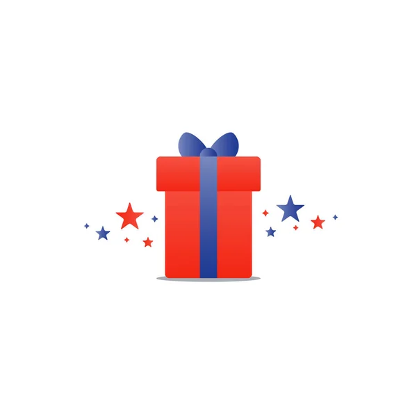 Congratulations gift box, perfect present, prize award icon — Stock Vector