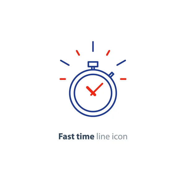 Limit czasu koncepcja, szybka dostawa usługi ikona liniowej, dzwonienie timer — Wektor stockowy