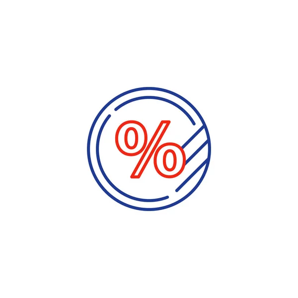 Concept de taux d'intérêt, pièce de pourcentage, signe de vente — Image vectorielle