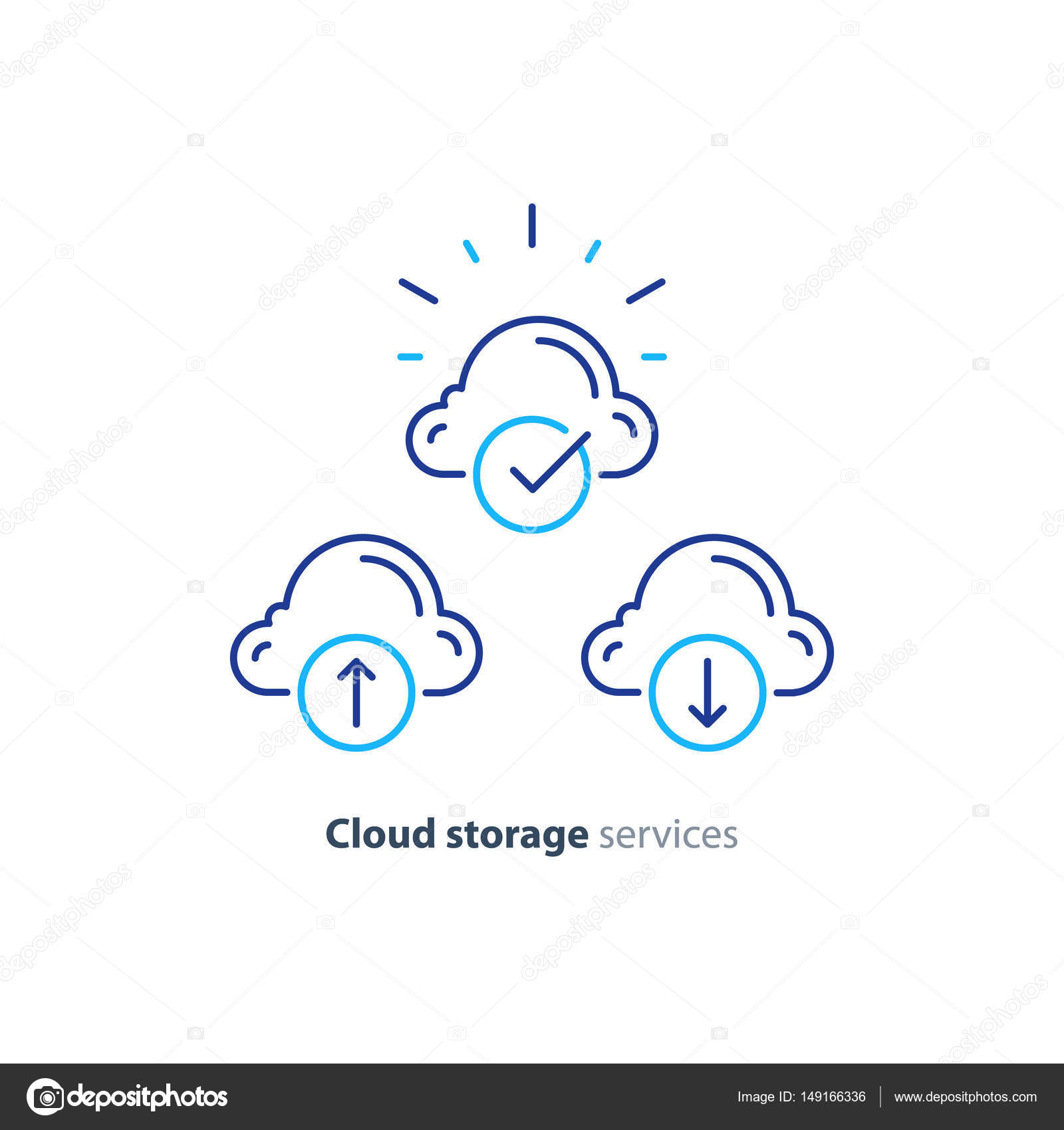 Online Cloud Storage Data Aggregation Concept Line Icon Stock Vector Image By C Stmool