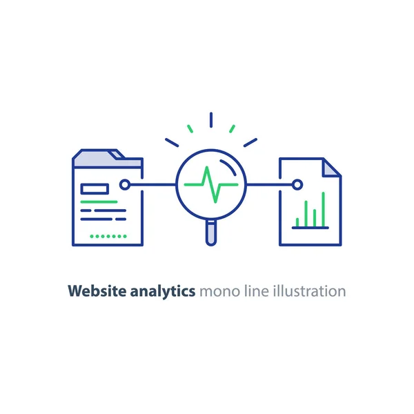 Система аналізу даних, рішення оптимізації веб-сайту, діаграма продуктивності — стоковий вектор