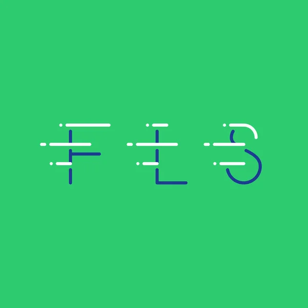 Dinamikus betű F, L és S a mozgás, a dekoratív típusát, a gyors szolgáltatás — Stock Vector