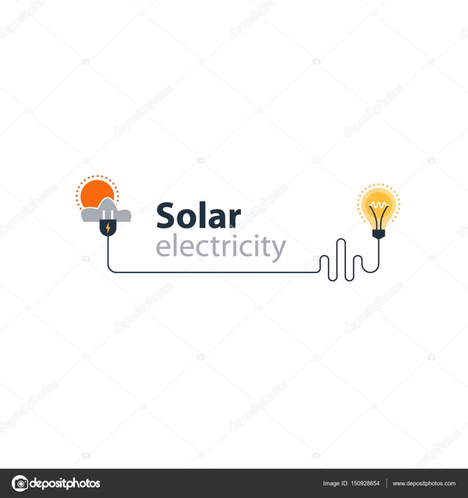 Icono de enchufe eléctrico y sol concepto de energía solar