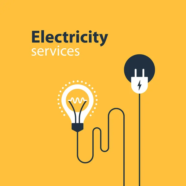 Raccordement électrique, services et fournitures électriques, énergie s — Image vectorielle