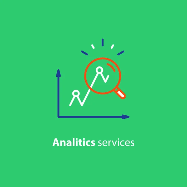 Statistiky a analýzy koncept, sestava výkonnosti firmy, marketing služeb výzkumu — Stockový vektor