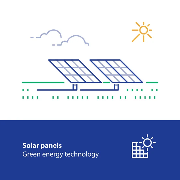 Ligne d'électricité solaire — Image vectorielle