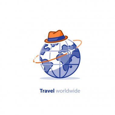 Seyahat Dünya kavramı, turizm hizmetleri, çanta ve dünya dünya