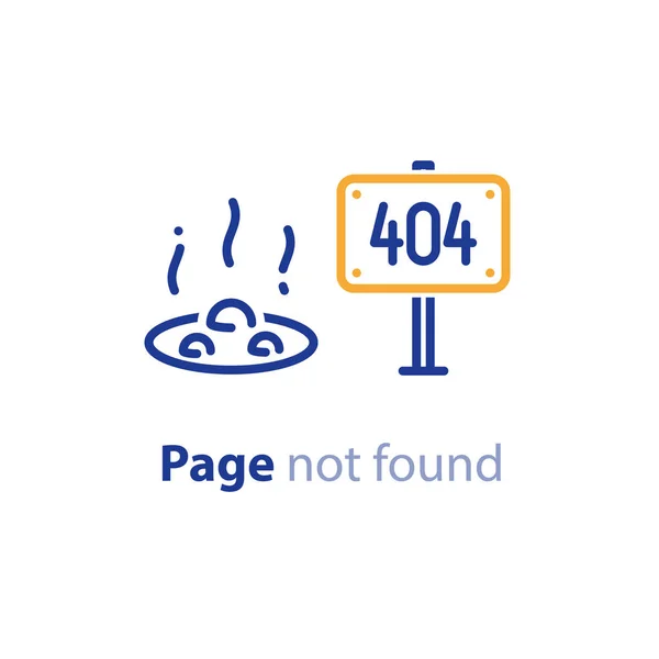 Page introuvable, erreur 404, bannière de page Web, concept de résultat de recherche — Image vectorielle