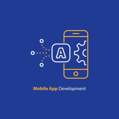 Telefon app yükseltme ve iyileştirme, mobil teknolojisi, satırı simgesi