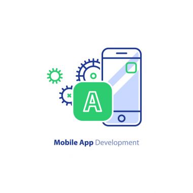 Telefon app yükseltme ve iyileştirme, mobil teknolojisi, satırı simgesi