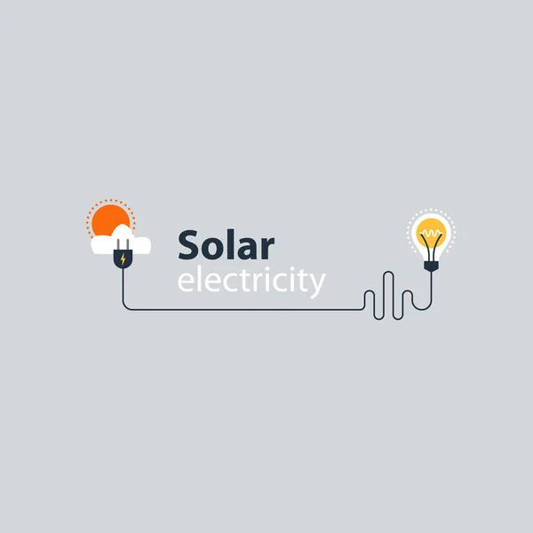 电连接、 太阳能供电，节能 — 图库矢量图片