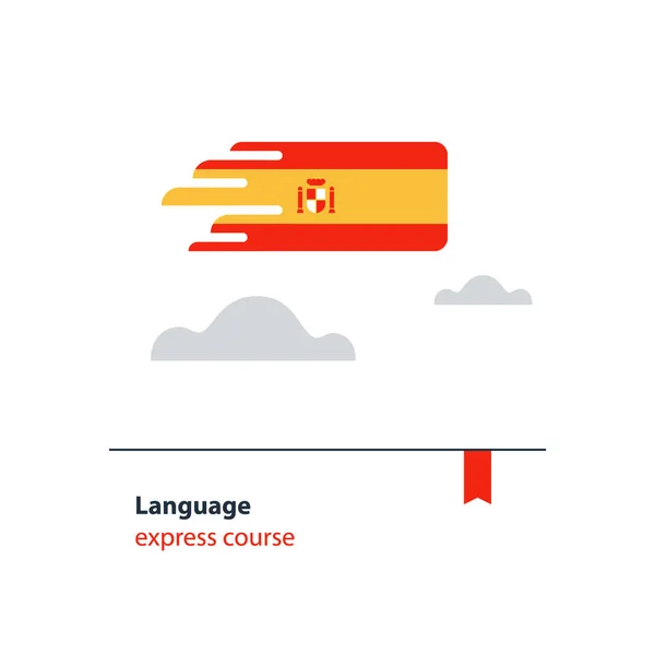Cours d'espagnol concept publicitaire. Parler couramment une langue étrangère — Image vectorielle