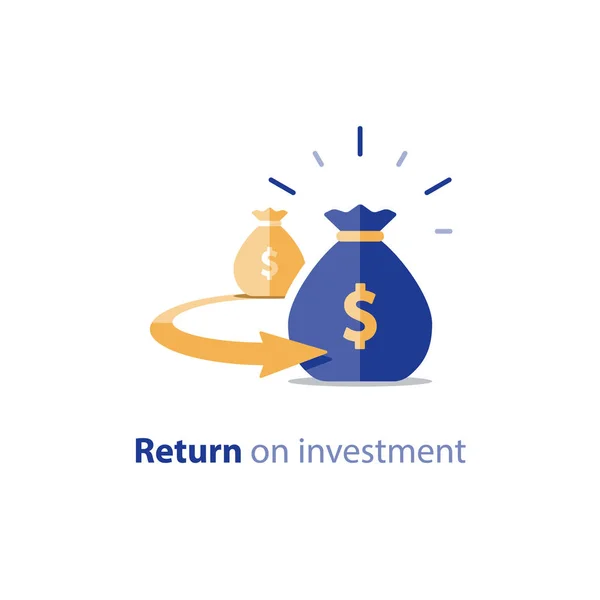 Concepto de refinanciación, consolidación financiera, aumento de los ingresos, rendimiento de la inversión a largo plazo — Vector de stock