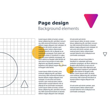 Poster tasarım şablonu, geometrik şekiller degrade, vektör en az arka plan