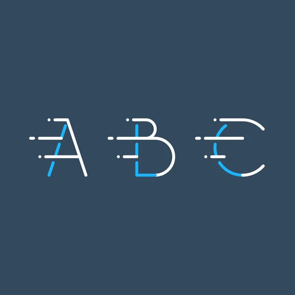 Δυναμική γράμματα A, B και C σε κίνηση, διακοσμητικά τύπου, ταχεία εξυπηρέτηση — Διανυσματικό Αρχείο