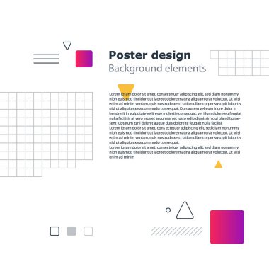Poster tasarım şablonu, geometrik şekiller degrade, vektör en az arka plan