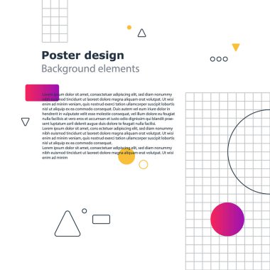 Poster tasarım şablonu, geometrik şekiller degrade, vektör en az arka plan
