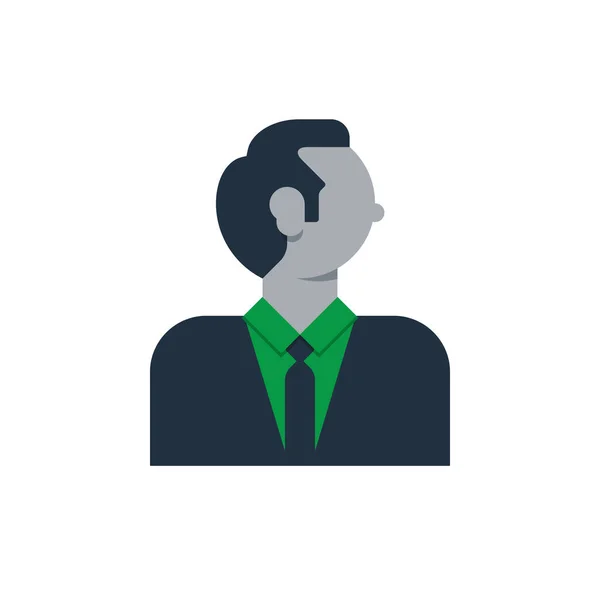 Homme vue de côté, tête tournée, homme d'affaires en costume et cravate — Image vectorielle