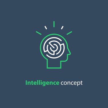 Psychology concept logo, strategy game icon, emotional intelligence