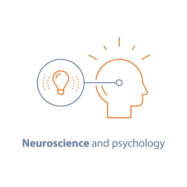 Έξυπνη λύση, δημιουργική σκέψη, φαντασία, ιδέα, νευρολογία και ψυχολογία — Διανυσματικό Αρχείο