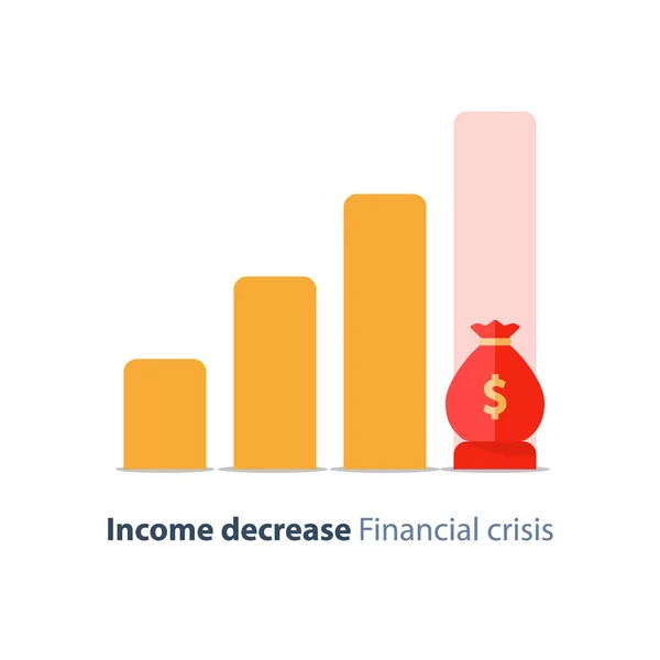 財政赤字、所得の減少、経済衰退、金融危機、投資リスク — ストックベクタ