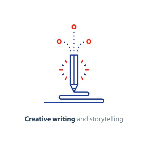 콘텐츠를 작성, 창조적인 이야기 벡터 아이콘 — 스톡 벡터