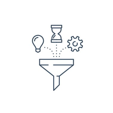 Fikir ampul, kum saati ve dişli, proje yönetimi bölümleri