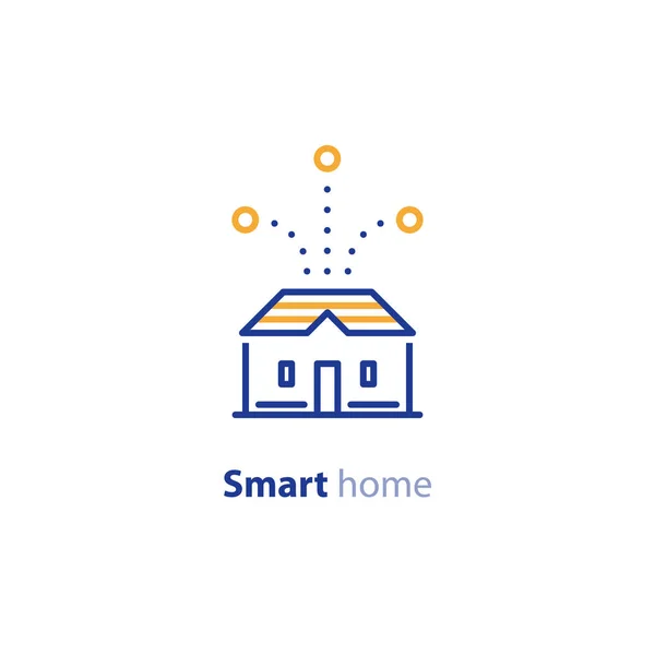 Hausverbesserung, Smart-Home-Konzept, Steuerungssymbole — Stockvektor