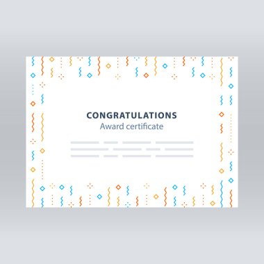 Festival sınır, konfeti arka plan, vektör desen, minimalist dekorasyon, davet