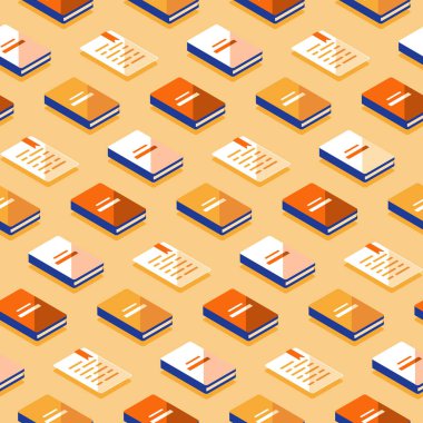 Minimalist desen, izometrik kitap, edebiyat ve şiir ile yaratıcı arka plan