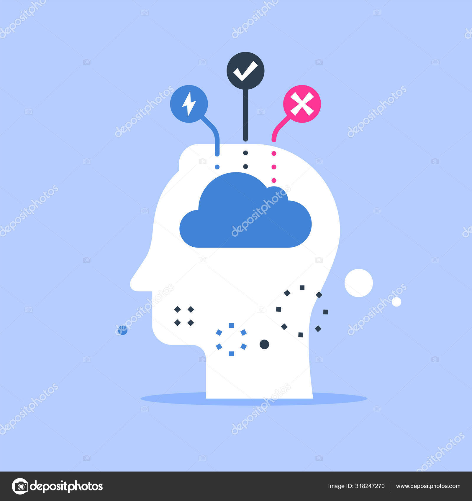 Image vectorielle Tête et cerveau, concept de neurologie, prise de  décision, stratégie d'apprentissage, mémoire et éducation, amélioration de  soi par ©Stmool - 318247270, image size:1600x1700