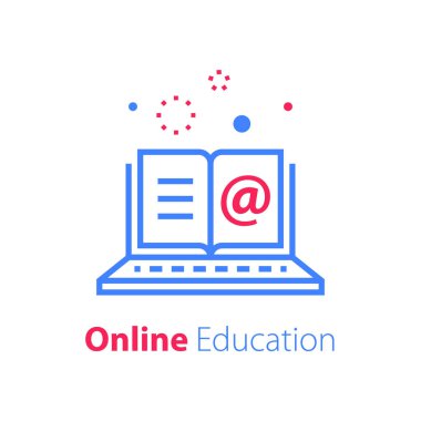 Çevrimiçi eğitim, açık kitap ve dizüstü bilgisayar, İnternet kaynakları, web kütüphanesi, uzak öğrenim