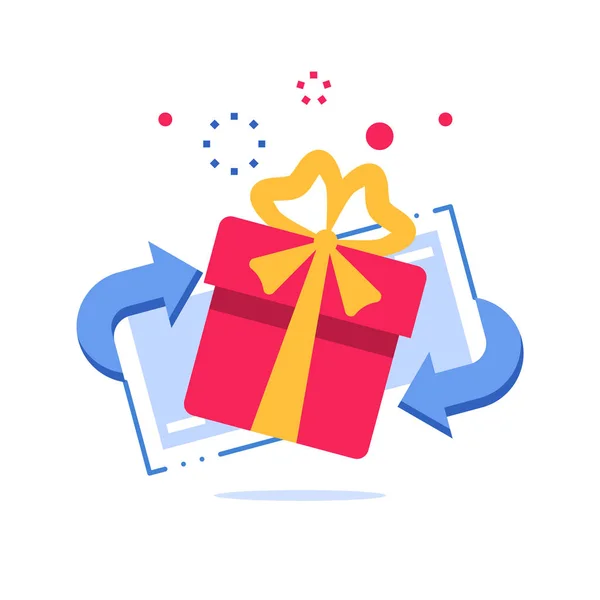 Recompensa especial, obsequio de premios, regalo de lealtad, incentivos o beneficios, programa de bonificación — Vector de stock