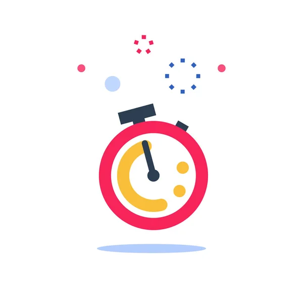 Sonnerie de chronomètre rouge, chance de dernière minute, offre limitée, services rapides, happy hour — Image vectorielle