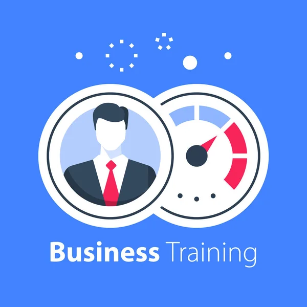 Business Training, Verwaltung oder Projektmanagement, Karrierestrategie, Führungskonzept, Coaching oder Beratung — Stockvektor