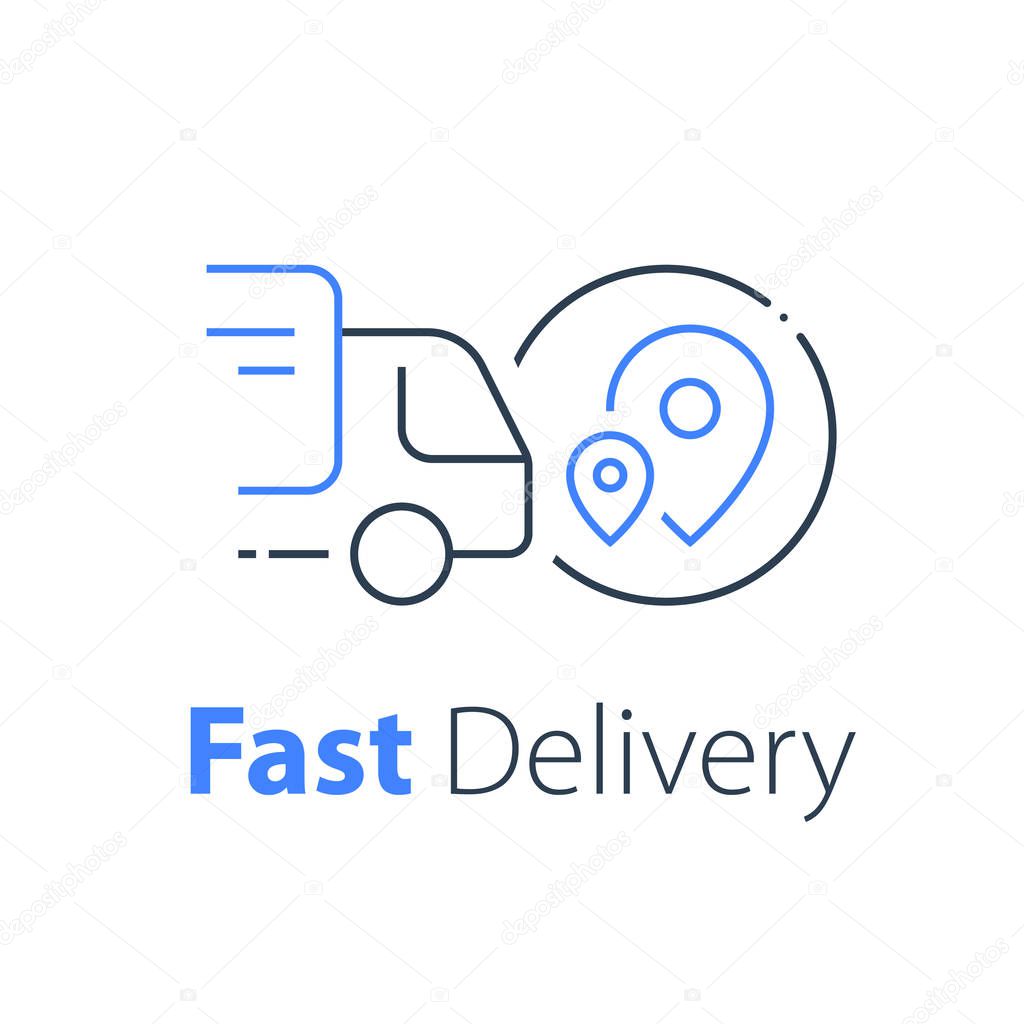 Truck delivery, transportation company, distribution service, logistics solution