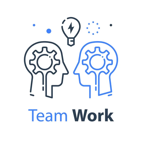 Travail d'équipe, communication ou négociation, terrain d'entente, compréhension mutuelle — Image vectorielle