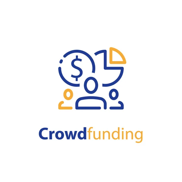 Stakeholder-Konzept, Geschäftsanleger, Investmentfonds, Finanzangebot, Fundraising oder Crowdfunding — Stockvektor