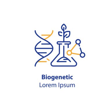 Biyogenetik konsept, bilim eğitimi, cam tüp biyolojik örnek büyümesi, DNA araştırması