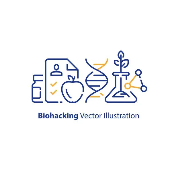 Koncepcja biogenetyczna, edukacja naukowa, rozwój biometrii szklanej rurki, badania Dna — Wektor stockowy