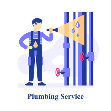 Tesisat teftiş boruları, sorun bulma, sızıntı tüplerini onarma, merkezi su hattı