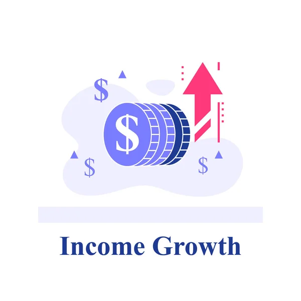 Concetto aziendale blue chip, rapida crescita finanziaria, rapido aumento delle entrate aziendali, strategia di investimento di successo Grafiche Vettoriali