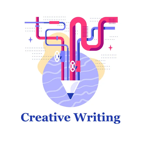 Scrittura creativa, corsi di narrazione, sviluppo della creatività, workshop di design Illustrazione Stock
