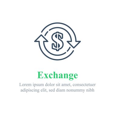 Döviz kurları, finans hizmetleri, daire ok dolar işareti, faiz oranı